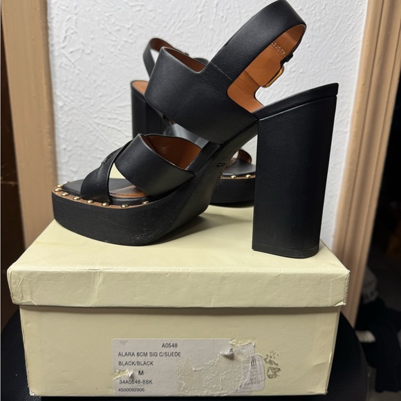 Alara 6cm sig c/suede coach heels - Picture 2 of 7